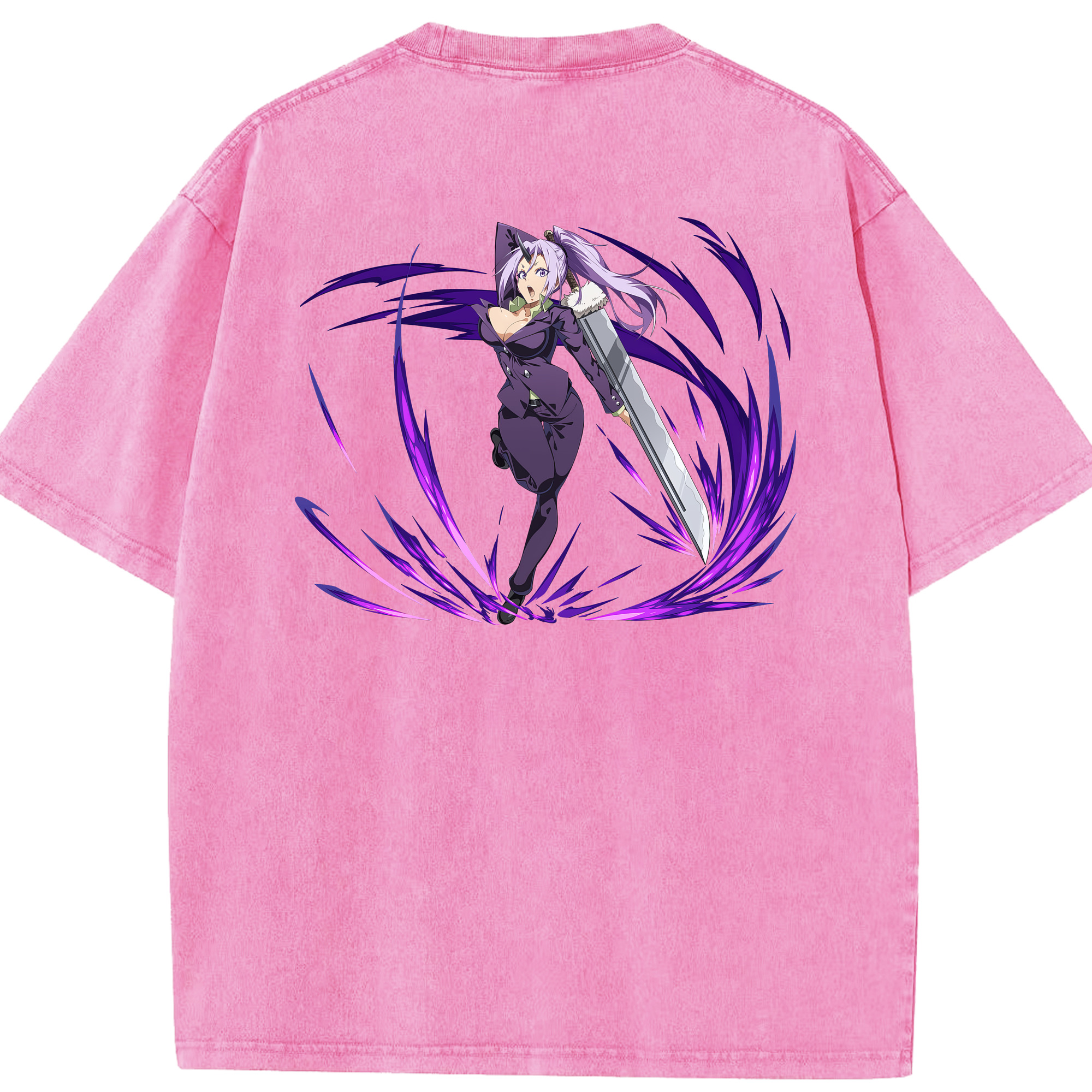 （画像用） 転スラ Regarding Reincarnated to Slime 綿100% ヴィンテージ風 半袖Tシャツ（背面プリント）
